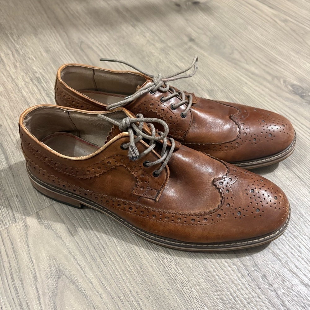 Men's Wingtip Brown Oxford Leather Dress Shoes Call it Spring Sz 11 Classic